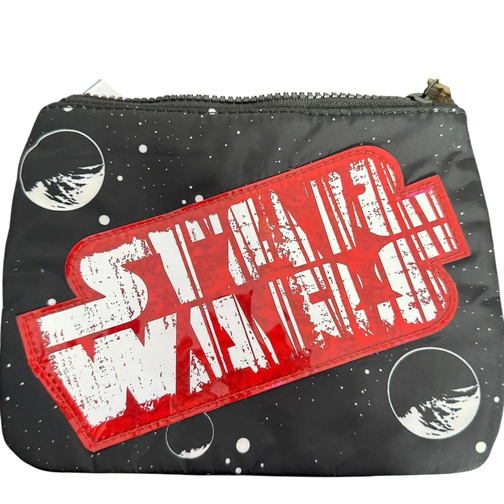 Disney Parks Star Wars Lightspeed‎ Small Wristlet Galactic Planet Black Red